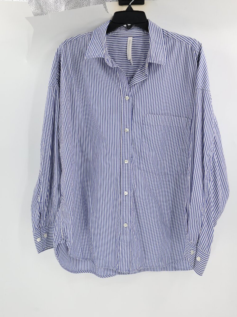 Aritzia Babaton Shirt Women Large Striped Cotton Button Up Long Sleeve oversized